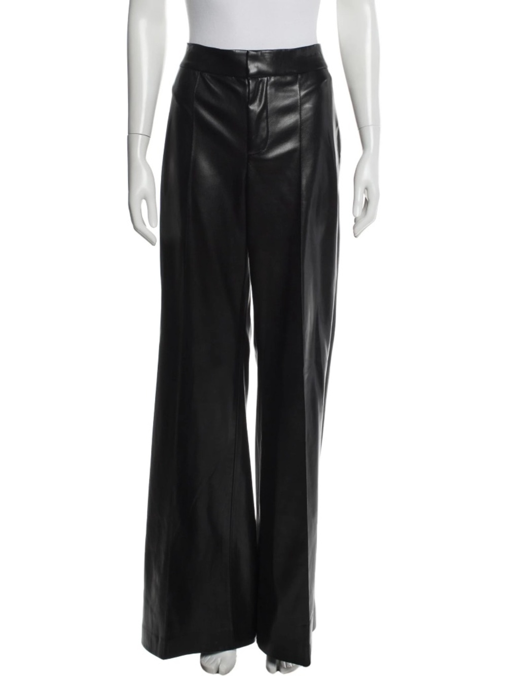 Alice + Olivia Dylan vegan leather wide leg trouser